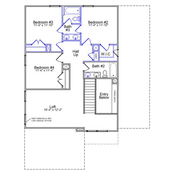 2D floor plan layout of this home in Fieldstone, Lexington, NC (Image 4).