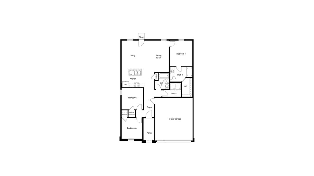2D floor plan layout for the Ellis by D.R. Horton in Sunnycreek, Crowley, TX (Image 3). 2D floor plan layout for the Ellis by D.R. Horton in Sunnycreek, Crowley, TX (Image 3).
