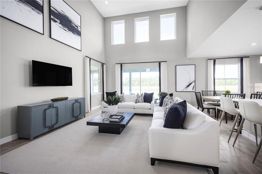 Furnished interior view inside a new home in The Palms at Venetian Bay, New Smyrna Beach (Image 2). Furnished interior view inside a new home in The Palms at Venetian Bay, New Smyrna Beach (Image 2).