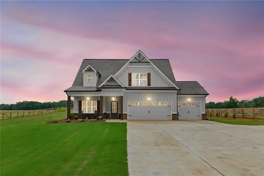 Front exterior of a new home in , Covington, GA, highlighting curb appeal (Image 31). Front exterior of a new home in , Covington, GA, highlighting curb appeal (Image 31).