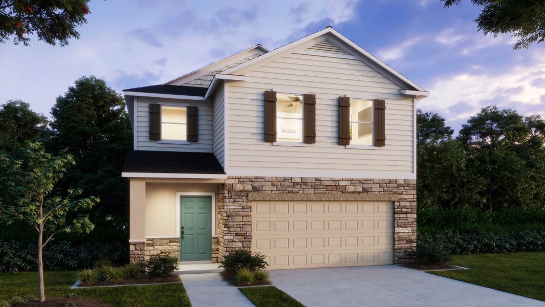 Representative exterior photo of a completed home built from the Carrington by Maronda Homes in Crosswinds, Haines City, FL (Image 9).