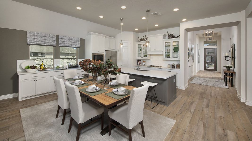 Furnished interior view inside a new home in 6 Creeks 50', Kyle (Image 6). Furnished interior view inside a new home in 6 Creeks 50', Kyle (Image 6).