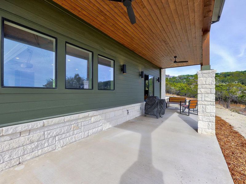 Exterior details and patio area of a home in , Bertram (Image 22).