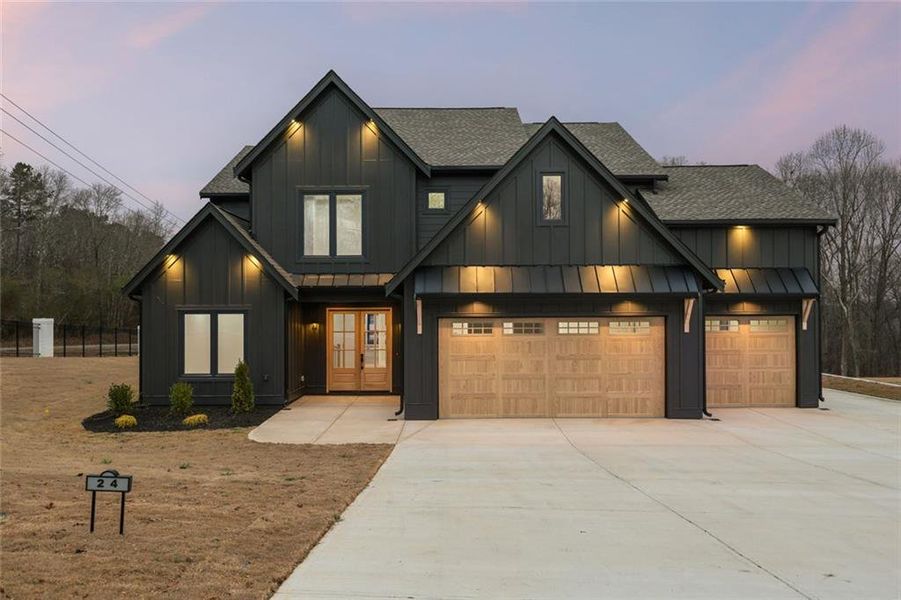 Front exterior of a new home in , Auburn, GA, highlighting curb appeal (Image 34).
