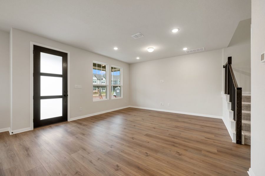 Representative unfurnished interior of a home built from the Robin by Ashton Woods in The Cottages at Lariat, Liberty Hill (Image 19). Representative unfurnished interior of a home built from the Robin by Ashton Woods in The Cottages at Lariat, Liberty Hill (Image 19).