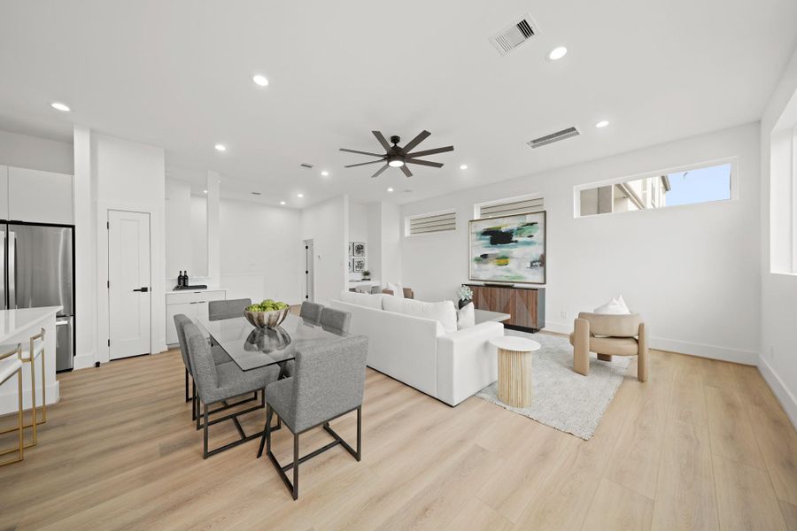 Holiday meals will create years of memories in this dining room as there is plenty of room to entertain a large family in the dining and living rooms.