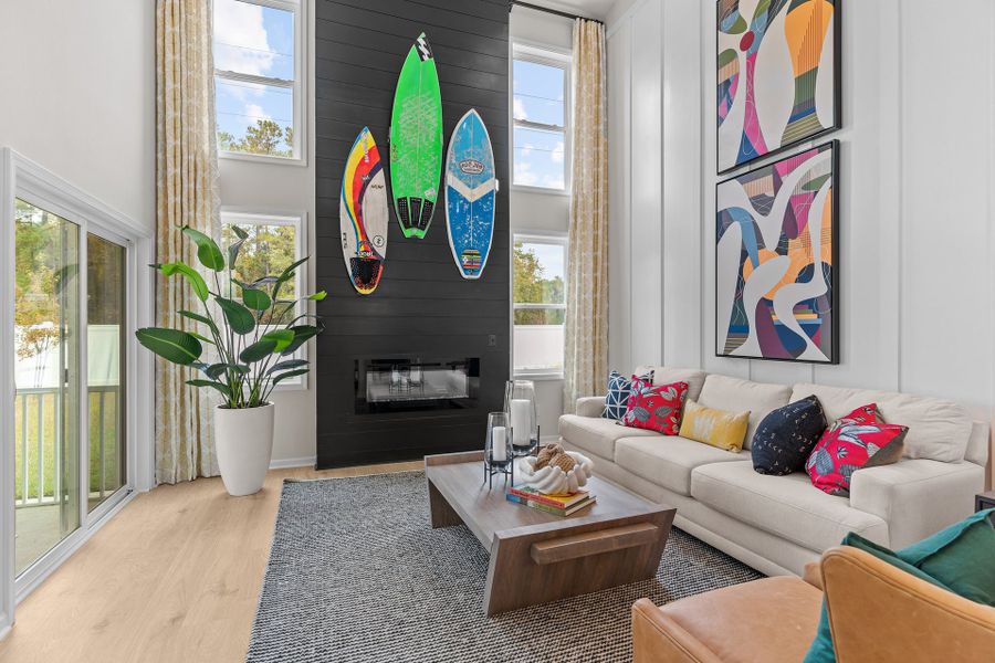 Representative furnished interior of a home built from the Turlington by McKee Homes in Fords Reach, Bolivia (Image 3).