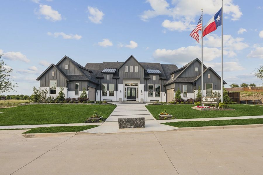 Representative exterior photo of a completed home built from the Madrid by Chesmar Homes in The Vines, Haslet, TX (Image 1). Representative exterior photo of a completed home built from the Madrid by Chesmar Homes in The Vines, Haslet, TX (Image 1).