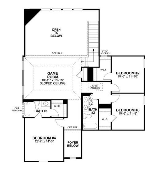 2D floor plan layout of this home in Sorella, Tomball, TX (Image 4).