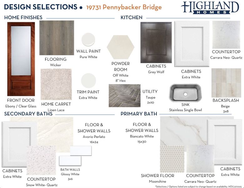 Sample of building materials used in homes in Bridgeland Central, Cypress (Image 25).