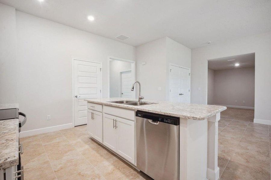 Open Concept Kitchen facing the Flex