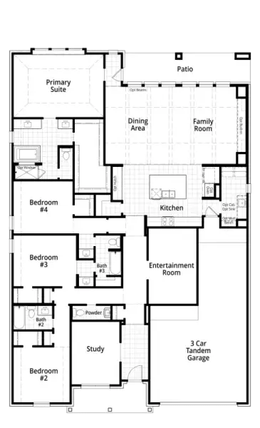 2D floor plan layout of this home in Woodforest 60s, Montgomery, TX (Image 4).