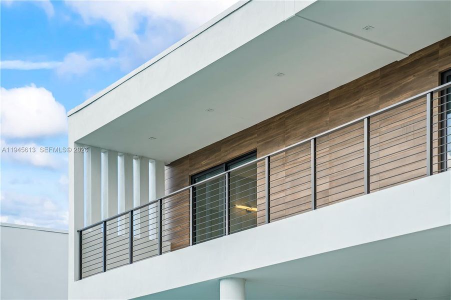 Exterior details and patio area of a home in , Weston (Image 36).