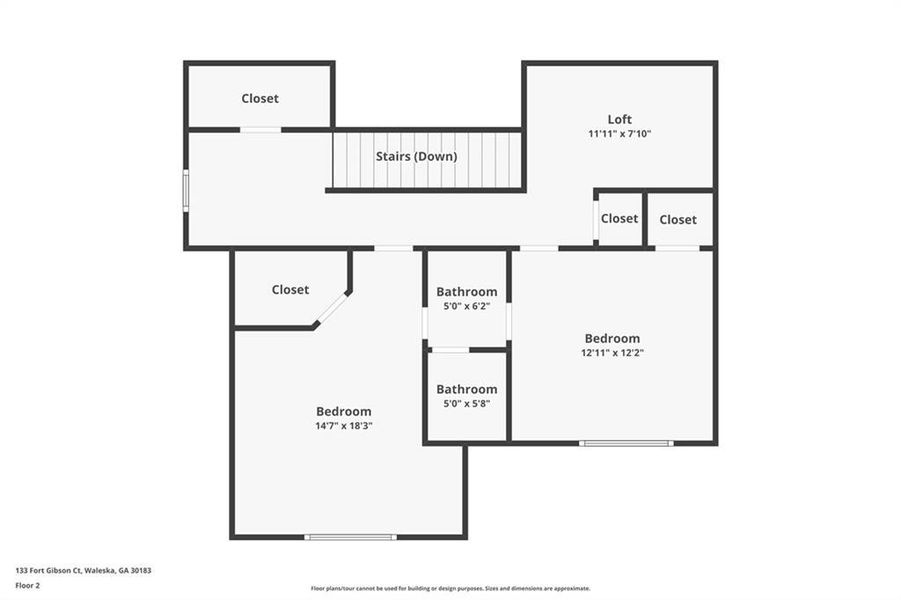 2D floor plan layout of this home in , Waleska, GA (Image 6).