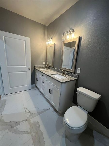 Modern bathroom with double sinks