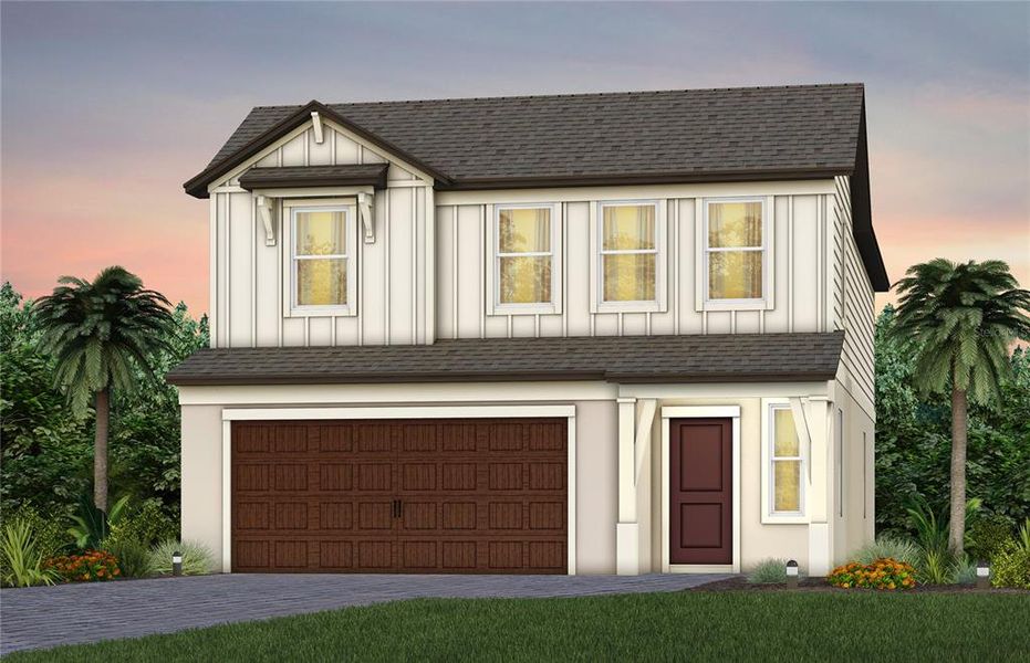 Front exterior of a new home in , Wesley Chapel, FL, highlighting curb appeal (Image 1). Front exterior of a new home in , Wesley Chapel, FL, highlighting curb appeal (Image 1).