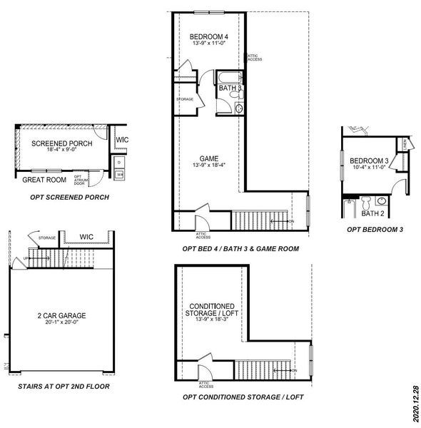 2D floor plan layout of this home in The Villas at Pine Valley, Boiling Springs, SC (Image 4).