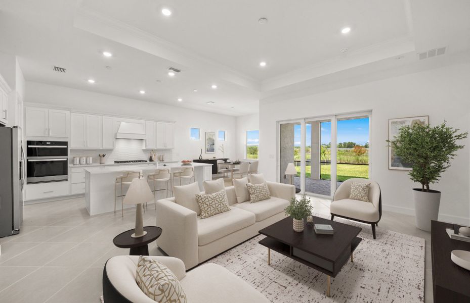 Furnished interior view inside a new home in Del Webb Oak Creek, North Fort Myers (Image 7).