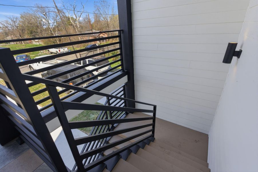 Exterior details and patio area of a home in , Houston (Image 32).