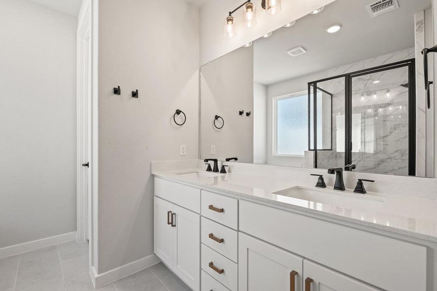 Furnished interior view inside a new home in Terrace Collection at Heritage, Dripping Springs (Image 11).