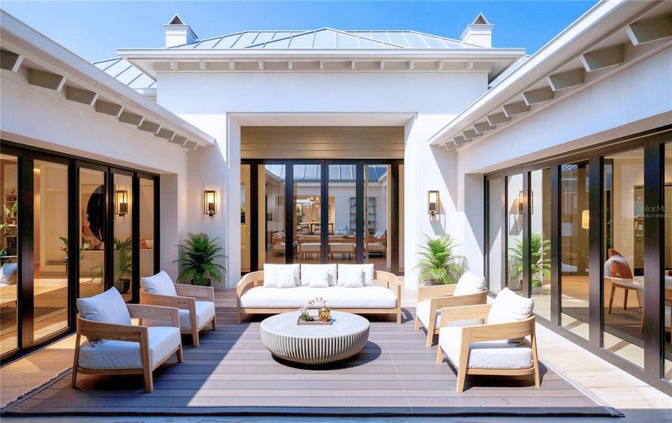 Exterior details and patio area of a home in , Belleair Beach (Image 9). Exterior details and patio area of a home in , Belleair Beach (Image 9).