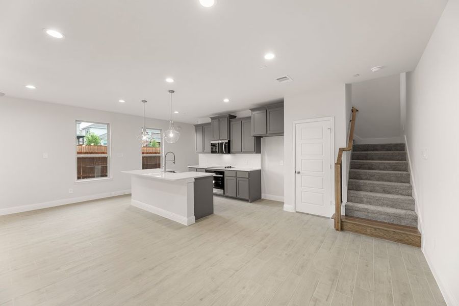 Representative exterior photo of a completed home built from the Opal by Impression Homes in Sereno Oaks at Buckner Terrace, Dallas, TX (Image 8). Representative exterior photo of a completed home built from the Opal by Impression Homes in Sereno Oaks at Buckner Terrace, Dallas, TX (Image 8).