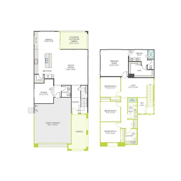 2D floor plan layout of this home in Waterston Central, Gilbert, AZ (Image 4).