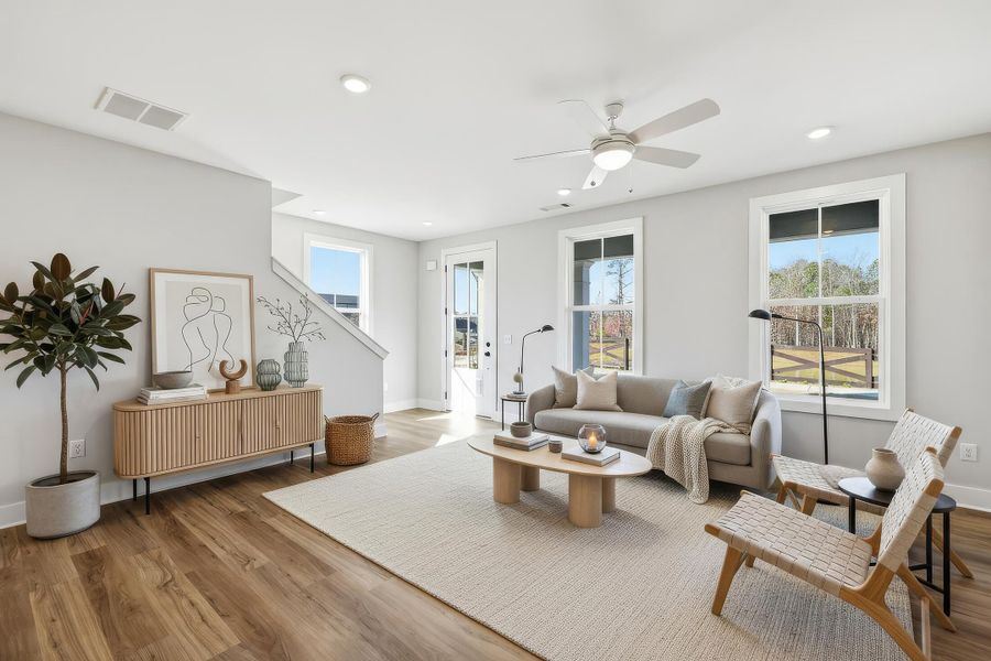 Furnished interior view inside a new home in Wildflower, Chattanooga (Image 4). Furnished interior view inside a new home in Wildflower, Chattanooga (Image 4).