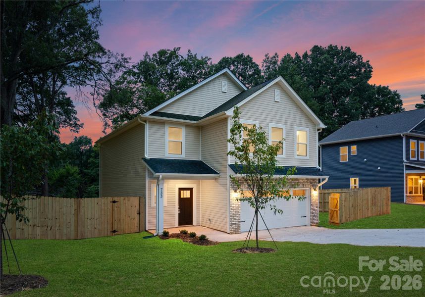 Front exterior of a new home in , Charlotte, NC, highlighting curb appeal (Image 1). Front exterior of a new home in , Charlotte, NC, highlighting curb appeal (Image 1).