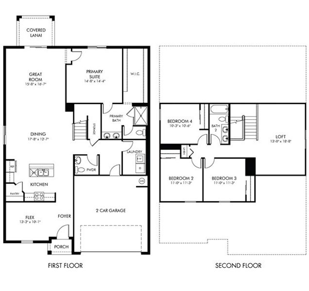 2D floor plan layout for the Orchid by Meritage Homes in Magnolia Bay - Classic Series, Nokomis, FL (Image 3). 2D floor plan layout for the Orchid by Meritage Homes in Magnolia Bay - Classic Series, Nokomis, FL (Image 3).