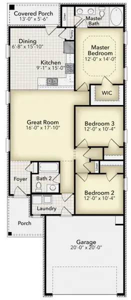 2D floor plan layout of this home in Fox Glenn, Panama City, FL (Image 3). 2D floor plan layout of this home in Fox Glenn, Panama City, FL (Image 3).