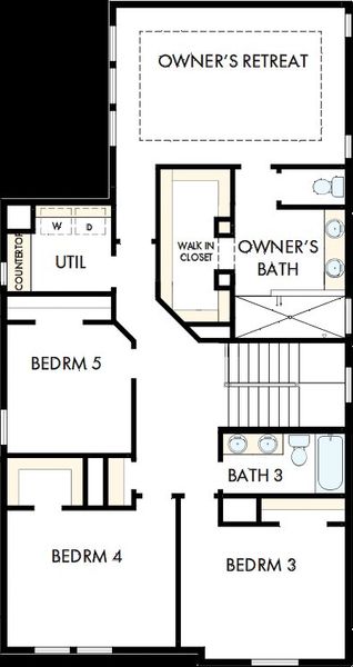 2D floor plan layout of this home in Elyson - Grove Row Collection, Katy, TX (Image 6).