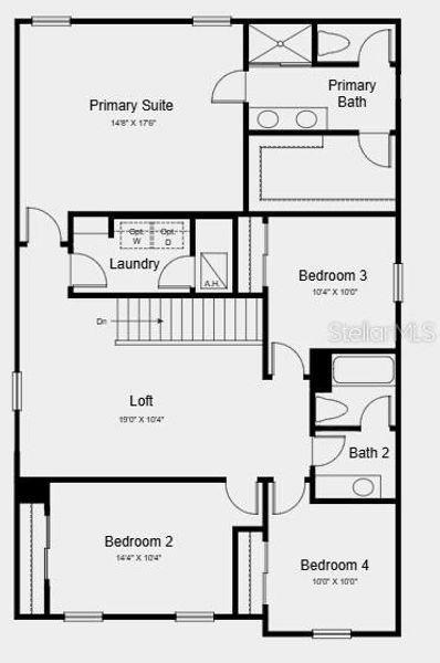2D floor plan layout of this home in Coasterra Community Group Page, Palmetto, FL (Image 3).