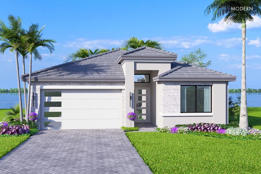 Representative exterior photo of a completed home built from the Ibis II by GL Homes in Valencia Vista at Riverland, Port St. Lucie, FL (Image 9). Representative exterior photo of a completed home built from the Ibis II by GL Homes in Valencia Vista at Riverland, Port St. Lucie, FL (Image 9).