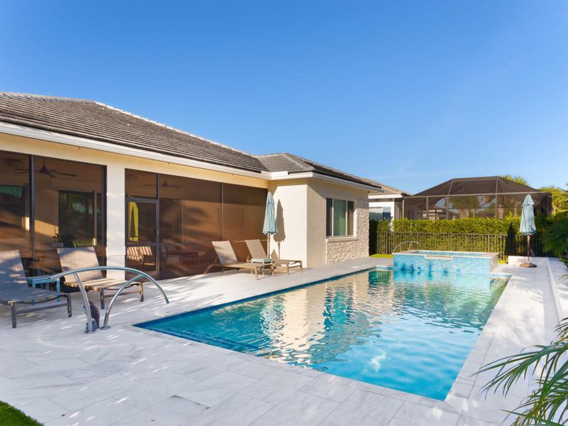 Exterior details and patio area of a home in La Terre at Avenir, Palm Beach Gardens (Image 3). Exterior details and patio area of a home in La Terre at Avenir, Palm Beach Gardens (Image 3).