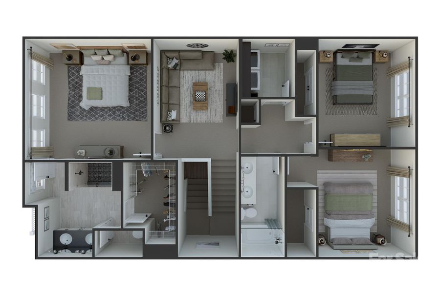 Trellis at Farmington | Plan 1 Rendering *actual finishes, orientation, and structural options vary on this home