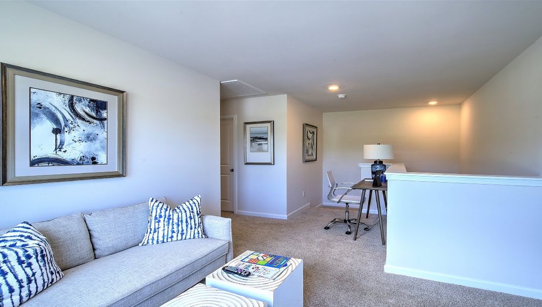 Furnished interior view inside a new home in Townes at Tap Root Farms, Fletcher (Image 27).