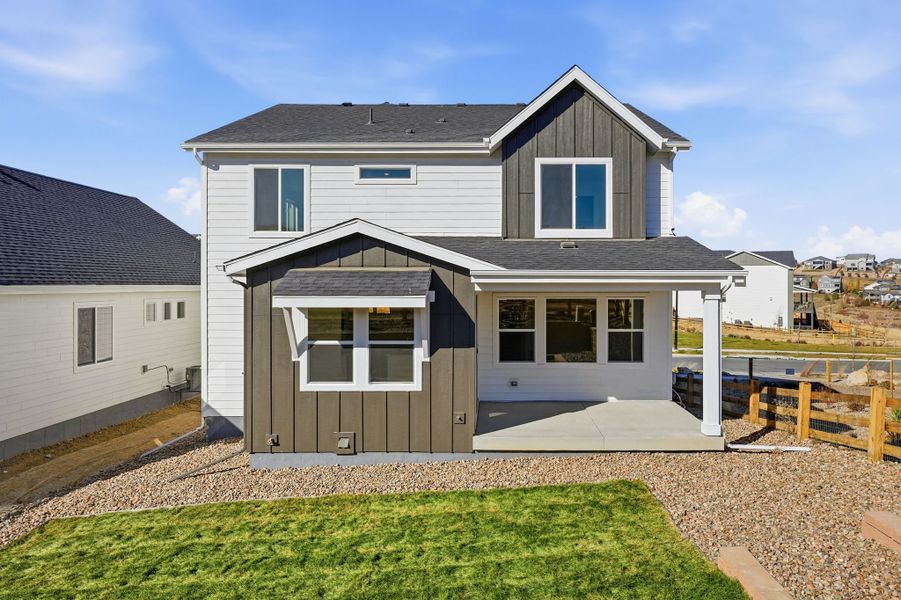 Exterior details and patio area of a home in Trailstone, Arvada (Image 1). Exterior details and patio area of a home in Trailstone, Arvada (Image 1).