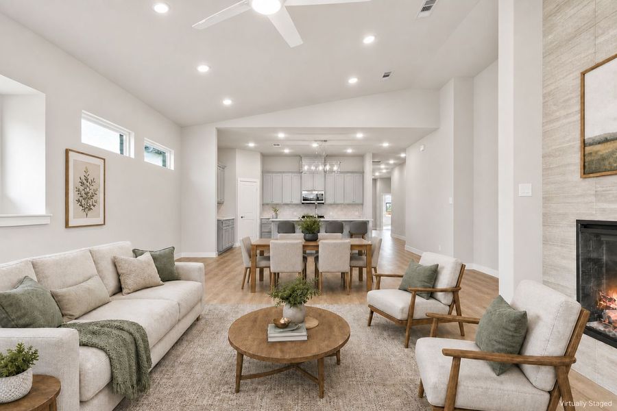 Furnished interior view inside a new home in Willow Grove Single-Family Homes, Melissa (Image 7). Furnished interior view inside a new home in Willow Grove Single-Family Homes, Melissa (Image 7).