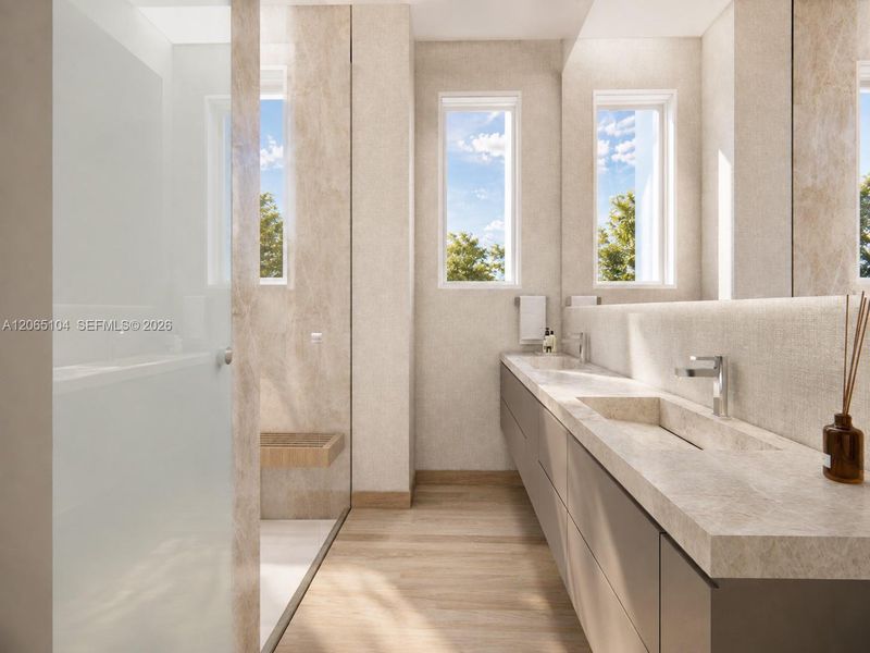 Furnished interior view inside a new home in , Coral Gables (Image 11).