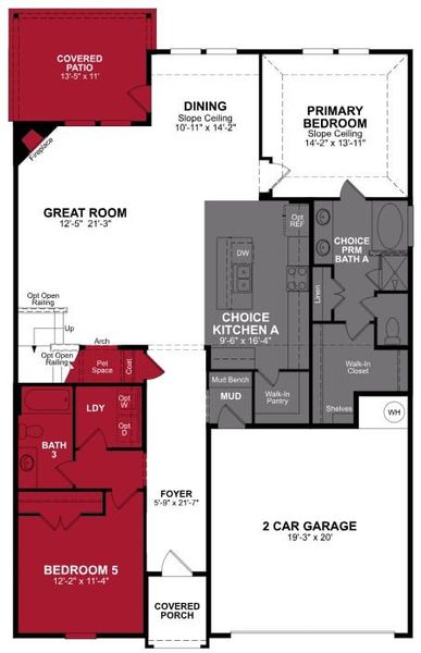 2D floor plan layout of this home in Chalk Hill, Celina, TX (Image 4).