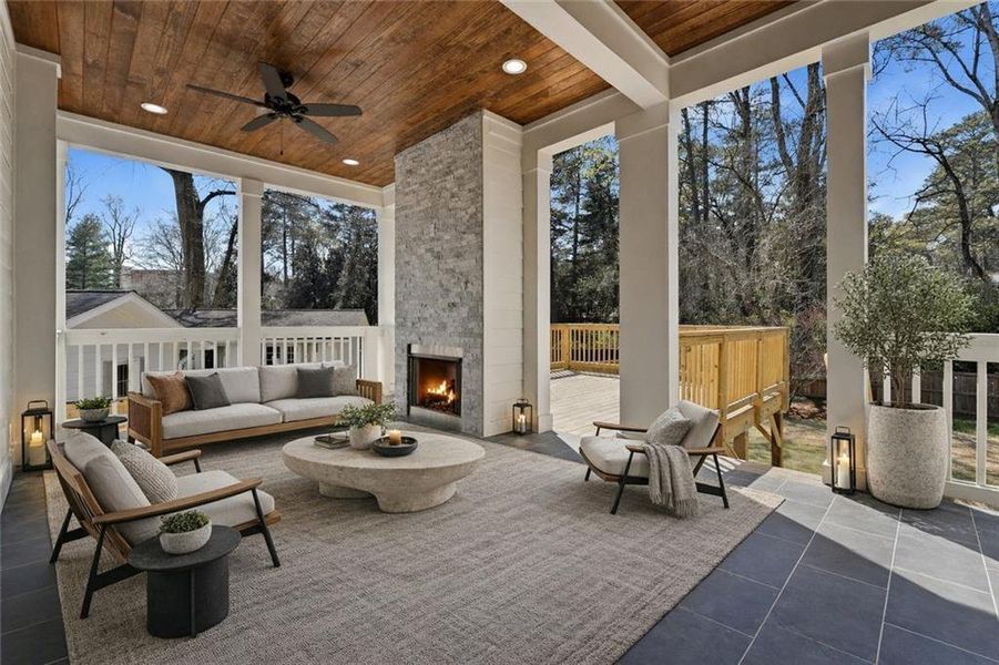 Exterior details and patio area of a home in , Atlanta (Image 26).