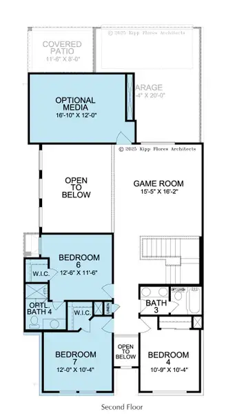 2D floor plan layout for the Trinity by Landon Homes in Fields - East Village, Frisco, TX (Image 4).