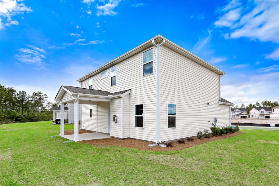 Representative exterior photo of a completed home built from the Meadowbrook by Caviness & Cates Communities in Sutherland Station at Olde Liberty, Franklinton, NC (Image 216). Representative exterior photo of a completed home built from the Meadowbrook by Caviness & Cates Communities in Sutherland Station at Olde Liberty, Franklinton, NC (Image 216).
