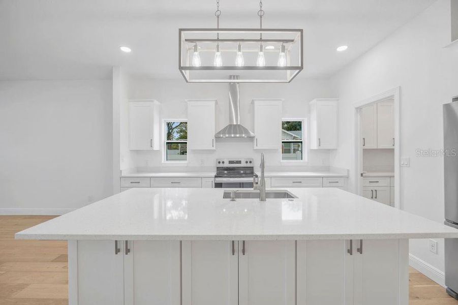 Extra storage on the back of the island Extra storage on the back of the island