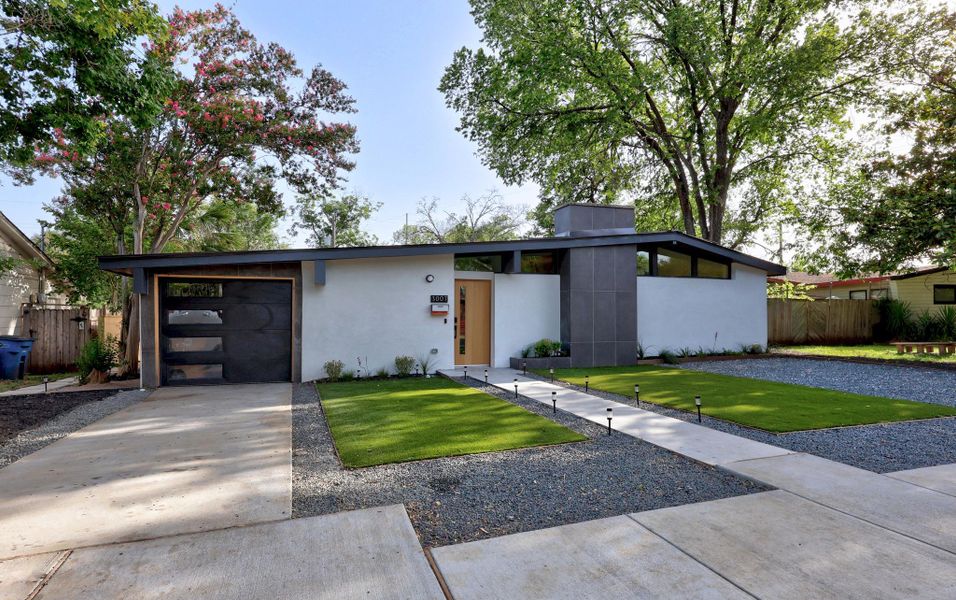 Newly rebuilt modern exterior with sleek lines Newly rebuilt modern exterior with sleek lines