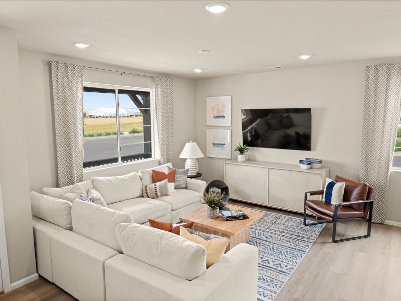 Furnished interior view inside a new home in Skyview at High Point, Aurora (Image 5).