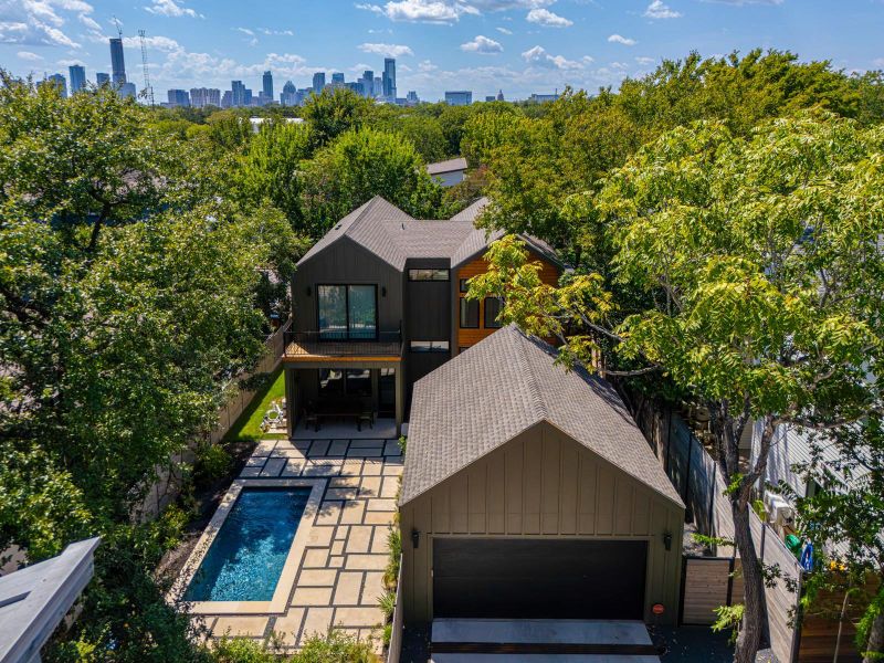 Front exterior of a new home in , Austin, TX, highlighting curb appeal (Image 14). Front exterior of a new home in , Austin, TX, highlighting curb appeal (Image 14).