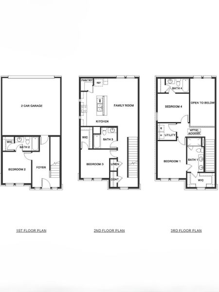 2D floor plan layout for the SORREL by D.R. Horton in Mustang Square, Plano, TX (Image 3).