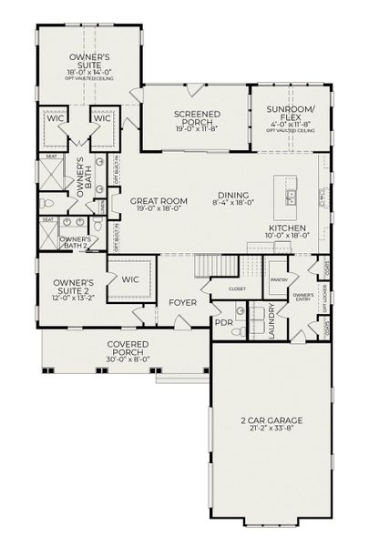 2D floor plan layout for the Arrow Wood by Homes by Dickerson in Nexton, Summerville, SC (Image 7). 2D floor plan layout for the Arrow Wood by Homes by Dickerson in Nexton, Summerville, SC (Image 7).
